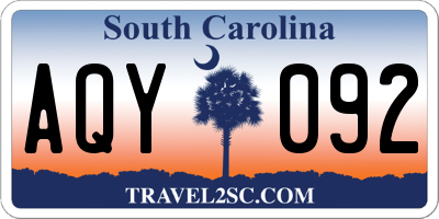 SC license plate AQY092