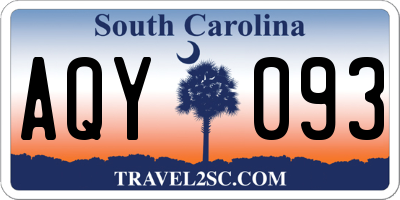 SC license plate AQY093