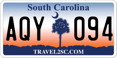 SC license plate AQY094