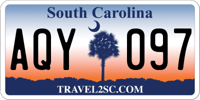 SC license plate AQY097