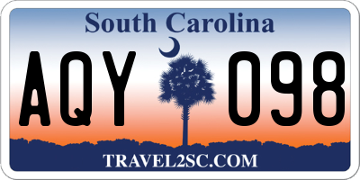 SC license plate AQY098