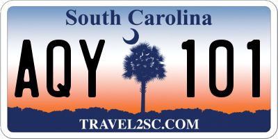 SC license plate AQY101
