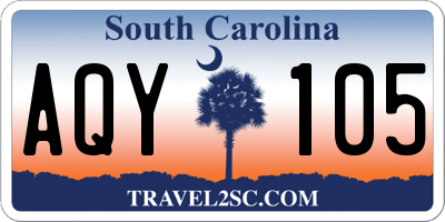 SC license plate AQY105