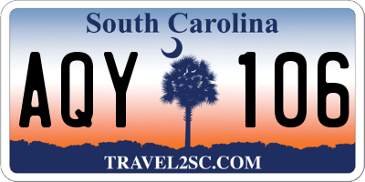 SC license plate AQY106