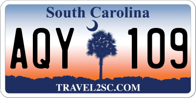 SC license plate AQY109