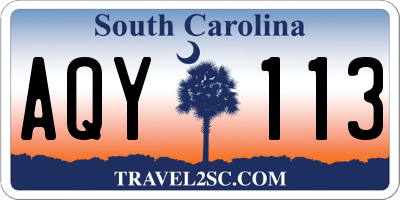 SC license plate AQY113