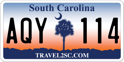 SC license plate AQY114