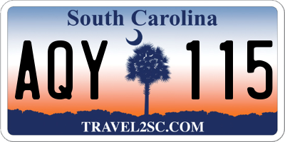 SC license plate AQY115