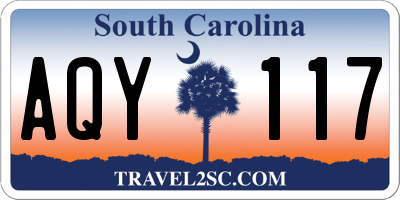 SC license plate AQY117