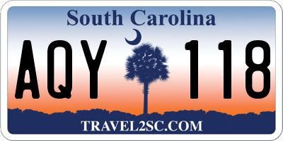SC license plate AQY118