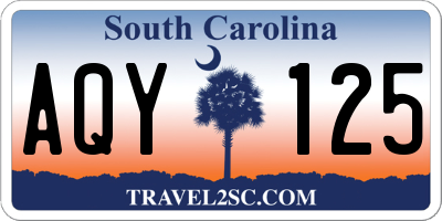 SC license plate AQY125