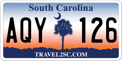 SC license plate AQY126