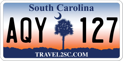 SC license plate AQY127