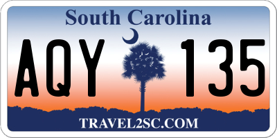 SC license plate AQY135