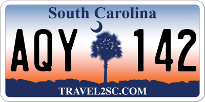 SC license plate AQY142