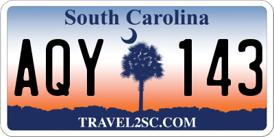 SC license plate AQY143