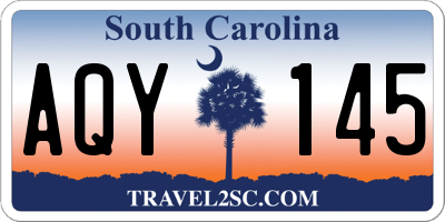 SC license plate AQY145