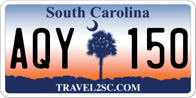 SC license plate AQY150