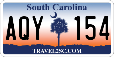 SC license plate AQY154