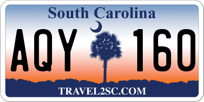 SC license plate AQY160