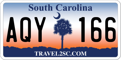 SC license plate AQY166