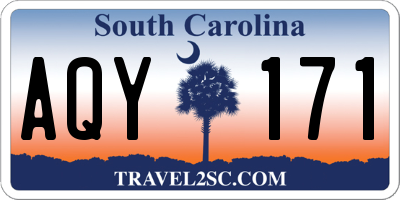 SC license plate AQY171