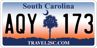 SC license plate AQY173
