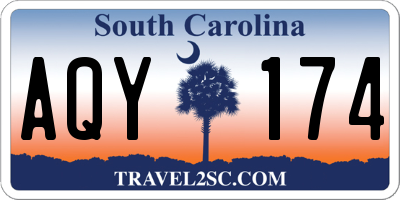 SC license plate AQY174