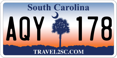 SC license plate AQY178
