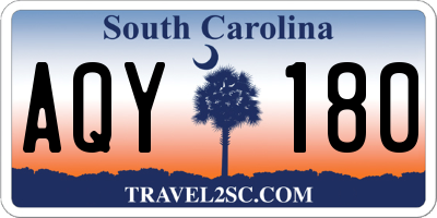 SC license plate AQY180