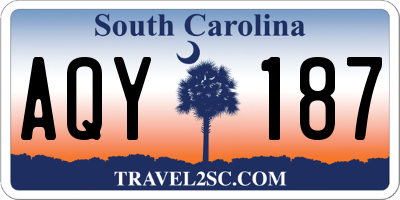SC license plate AQY187