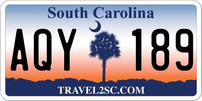 SC license plate AQY189