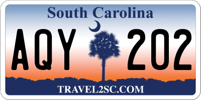 SC license plate AQY202