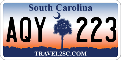 SC license plate AQY223