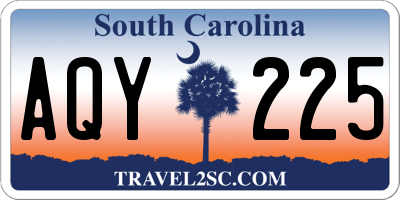 SC license plate AQY225