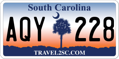 SC license plate AQY228