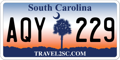 SC license plate AQY229