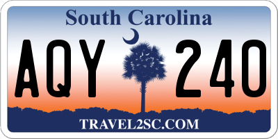 SC license plate AQY240