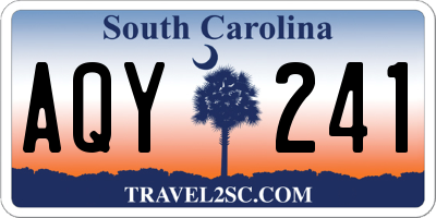 SC license plate AQY241