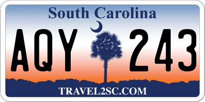 SC license plate AQY243