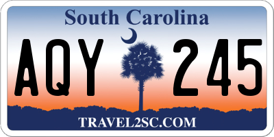 SC license plate AQY245