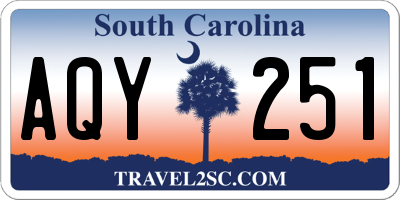 SC license plate AQY251