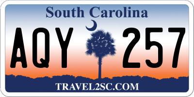 SC license plate AQY257