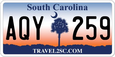 SC license plate AQY259