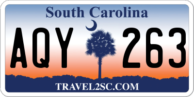SC license plate AQY263