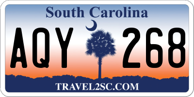 SC license plate AQY268