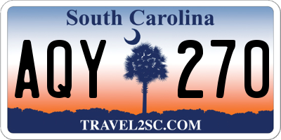 SC license plate AQY270