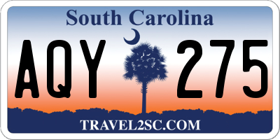 SC license plate AQY275