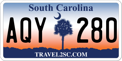 SC license plate AQY280