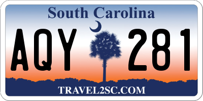 SC license plate AQY281